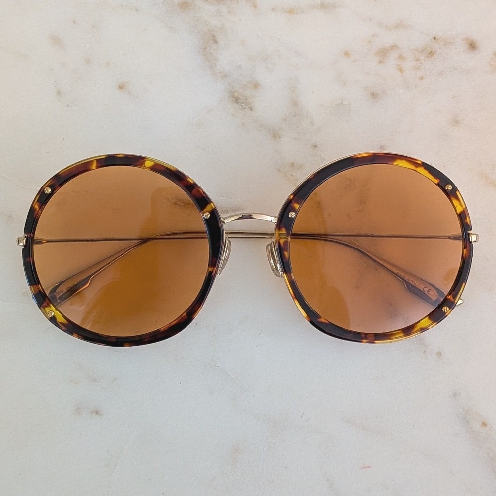 Christian Dior Hypnotic 1 Round Tortoise Shell Sunglasses Brown Lenses Y67JW - Picture 13 of 15